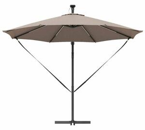 Parasol ogrodowy z obrotem 360° i oświetleniem LED - ciemnoszary