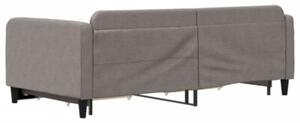 Sofa rozsuwana z szufladami, taupe, 100x200 cm, tkanina