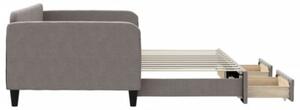 Sofa rozsuwana z szufladami, taupe, 100x200 cm, tkanina