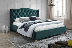 Łóżko tapicerowane ASPEN VELVET 160 x 200 cm zielone