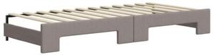 Sofa rozsuwana z szufladami, taupe, 100x200 cm, tkanina