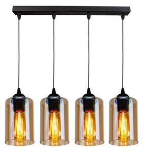 Czarna lampa wisząca ze szklanym kloszem 10x65 cm Bistro – Candellux Lighting