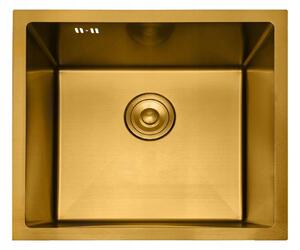 Złoty zlewozmywak kuchenny jednokomorowy podwieszany 50 cm Nett NG-5045