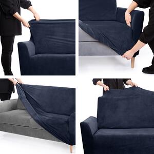 Elastyczny pokrowiec na 2-osobową sofę LARSI ciemnoniebieski