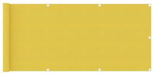 Parawan balkonowy, żółty, 75x400 cm, HDPE