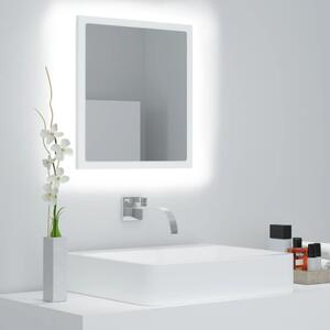 Lustro łazienkowe LED, białe, 40x8,5x37cm, płyta wiórowa