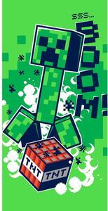 Zielony bawełniany ręcznik dziecięcy 70x140 cm Minecraft Boom – Jerry Fabrics