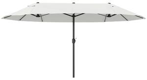 Parasol Outsunny Double 455 x 265 cm, parasol z ochroną UV i korbą, wiatroodporny parasol balkonowy, parasol z korbą, osłona przeciwsłoneczna
