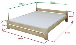 Łóżko Emily 180 x 200 cm, białe Stelaż: Ze stelażem listwowym rolowanym, Materac: Bez materaca