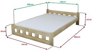 Łóżko Naomi podwyższone 140 x 200 cm, sosna Stelaż: Ze stelażem listwowym elastycznym, Materac: Bez materaca