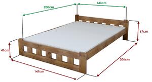 Łóżko Naomi podwyższone 140 x 200 cm, dąb Stelaż: Bez stelaża, Materac: Bez materaca