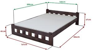 Łóżko Naomi podwyższone 160 x 200 cm, orzech Stelaż: Ze stelażem listwowym elastycznym, Materac: Bez materaca