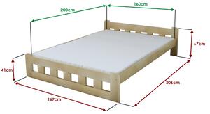 Łóżko Naomi podwyższone 160 x 200 cm, sosna Stelaż: Ze stelażem listwowym rolowanym, Materac: Bez materaca