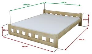 Łóżko Naomi podwyższone 180 x 200 cm, sosna Stelaż: Bez stelaża, Materac: Bez materaca