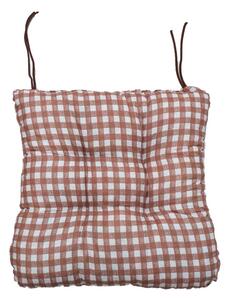 Poduszka na krzesło Soft kratka brązowa