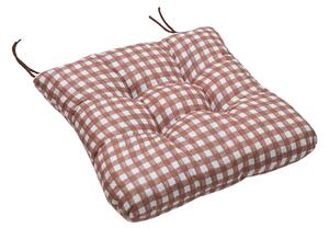 Poduszka na krzesło Soft kratka brązowa