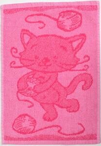 Ręcznik dziecięcy BEBE kot różowy 30x50 cm