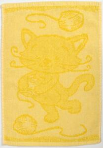Ręcznik dziecięcy BEBE kot żółty 30x50 cm