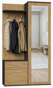 Garderoba Do Przedpokoju Antracyt + Dąb Artisan W7-F18