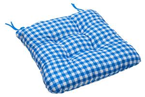 Poduszka na krzesło Soft kratka niebieska