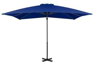 Parasol wiszący z aluminiowym słupkiem, 250x250 cm, niebieski