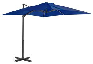 Parasol wiszący z aluminiowym słupkiem, 250x250 cm, niebieski