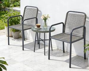 Zestaw mebli balkonowych z aluminium ( 2 krzesła + stolik kawowy)SENTI