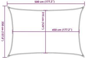 Żagiel przeciwsłoneczny, 160 g/m², beżowy, 3,5x5 m, hdpe