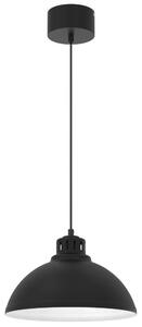 Luminex Żyrandol na lince SINGLE 1xE27/60W/230V średnica 30 cm czarny/białe LU9041