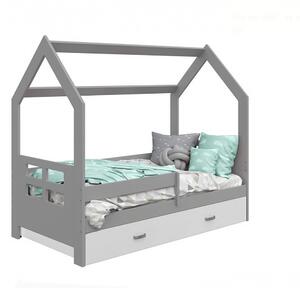 Łóżko dziecięce DOMEK D3 szary 80 x 160 cm Stelaż: Bez stelaża, Materac: Bez materaca, Pojemnik pod łóżko: Bez pojemnika pod łóżko
