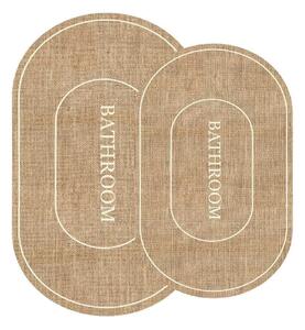 Brązowo-kremowe dywaniki łazienkowe zestaw 2 szt. 60x90 cm Jute Look – Mila Home