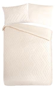 Kremowa pościel jednoosobowa z mikrowłókna 140x220 cm Pure Zigzag – Good Morning