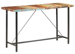 Stolik barowy, 180x70x107 cm, lite drewno z odzysku