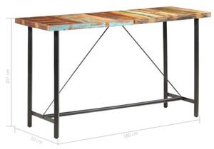 Stolik barowy, 180x70x107 cm, lite drewno z odzysku