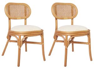Krzesła stołowe, 2 szt., lniane