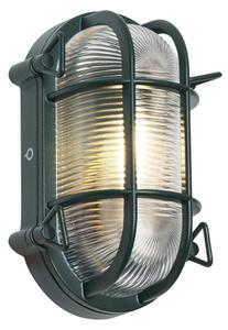 Zewnętrzna lampa ścienna i sufitowa ciemnozielona owalna IP44 - Noutica