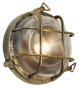 Zewnętrzna lampa ścienna i sufitowa antyczne złoto okrągła IP44 - Noutica