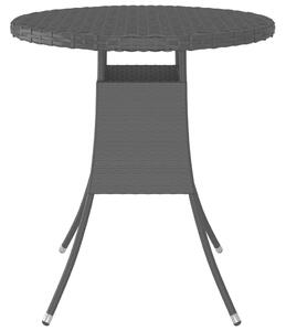 Stół ogrodowy, czarny, 70x70x73 cm, rattan PE