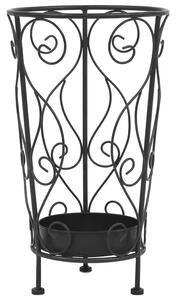Czarny metalowy stojak na parasole w stylu vintage F0-E65