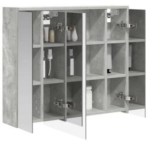 Szafka z lustrem do łazienki betonowy szary 73,5 x 16 x 62,5 cm