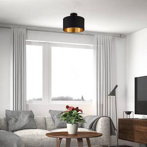 B.K. Licht Lampa sufitowa Kari, możliwość ściemniania, czarny, salon / jadalnia, tkanina / materiał / jedwab, nowoczesny