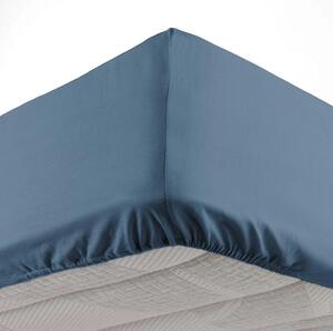 Niebieskie prześcieradło z mikrowłókna z gumką 140x190 cm Oscar – douceur d'intérieur