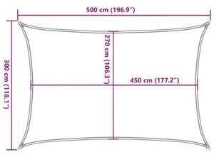 Żagiel przeciwsłoneczny, 160 g/m², kolor taupe, 3x5 m, hdpe
