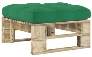 Ogrodowy stołek z palet, impregnowane na zielono drewno sosnowe