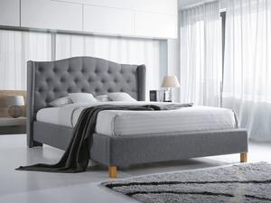 Łóżko tapicerowane ASPEN 180 x 200 cm szare