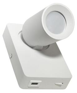 BOWI Reflektor ścienny TAFT 1xGU10/30W/230V USB biały BW0199