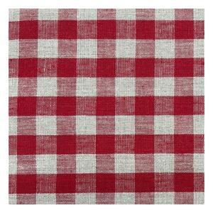 Czerwony lniany okrągły dywan pod choinkę ø 125 cm Red Gingham – Linen Tales