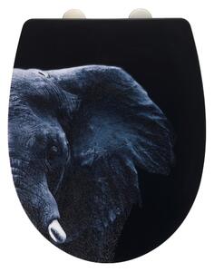 Czarna deska sedesowa ze stali nierdzewnej Wenko Elephant