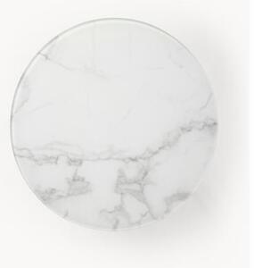 Stolik pomocniczy ze szklanym blatem o wyglądzie marmuru Antigua
