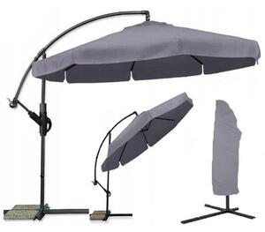 Ogrodowy parasol składany LEVI 350 cm, szary